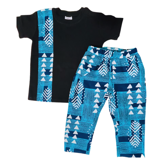 African print pants plus matching t-shirt for kids