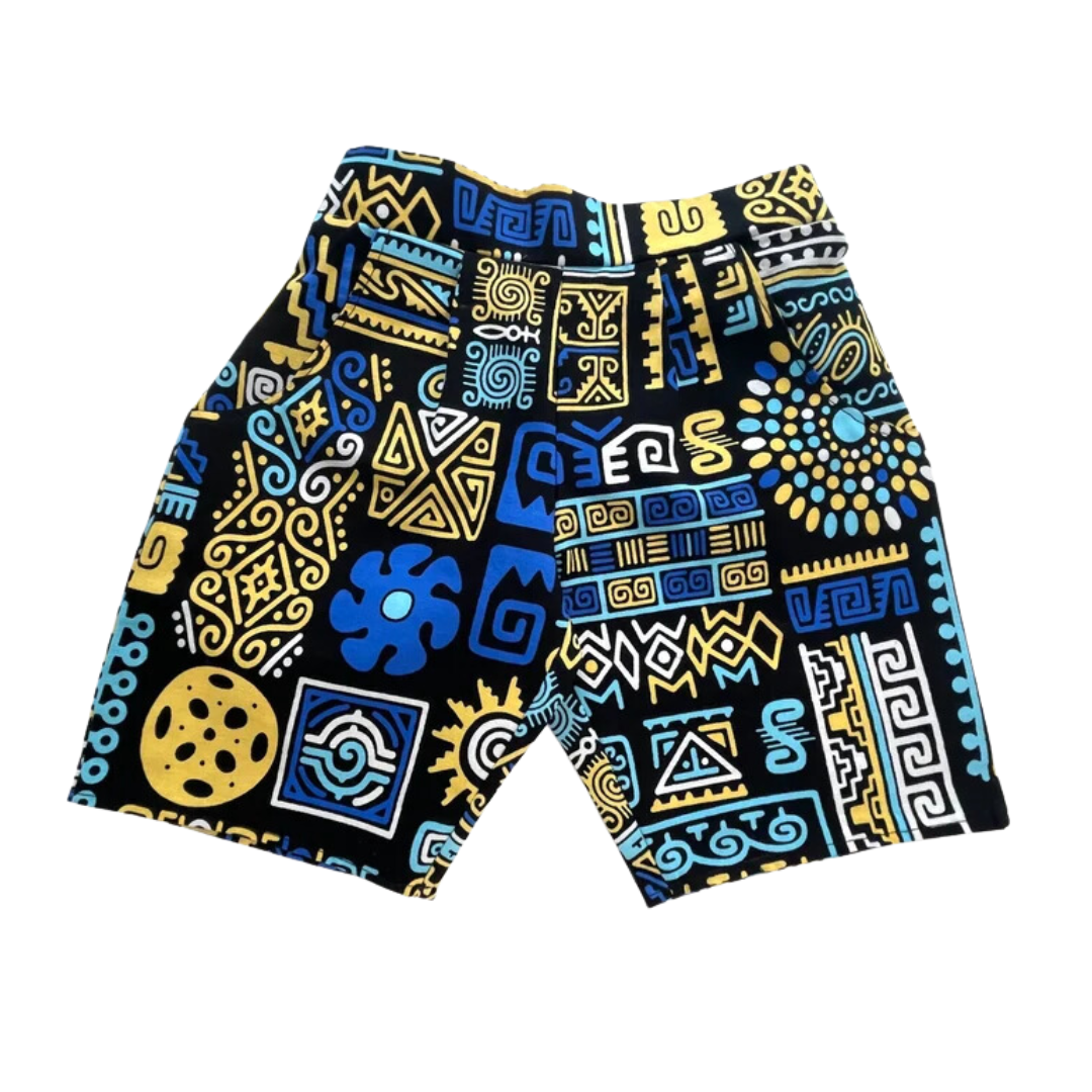 Kente African print shorts and t-shirt outfit