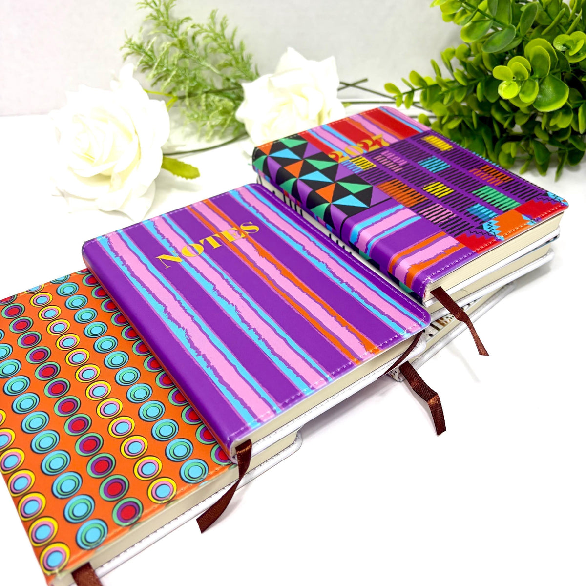 Custom Notebook, African Print Journal | Ankara Pattern, 2027 Planner - Stationery Paper Gift