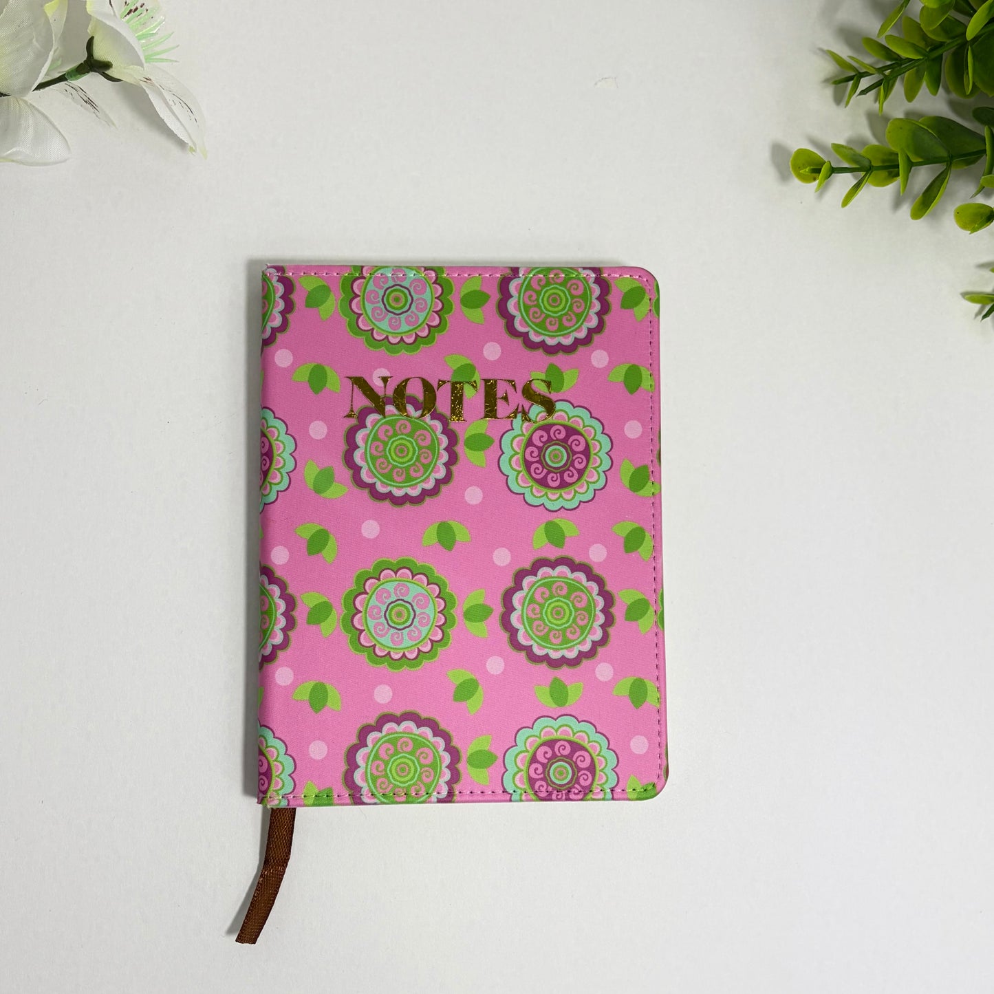 Pink & Green Mudcloth African Print Notebook – Personalized A6 Pocket Size