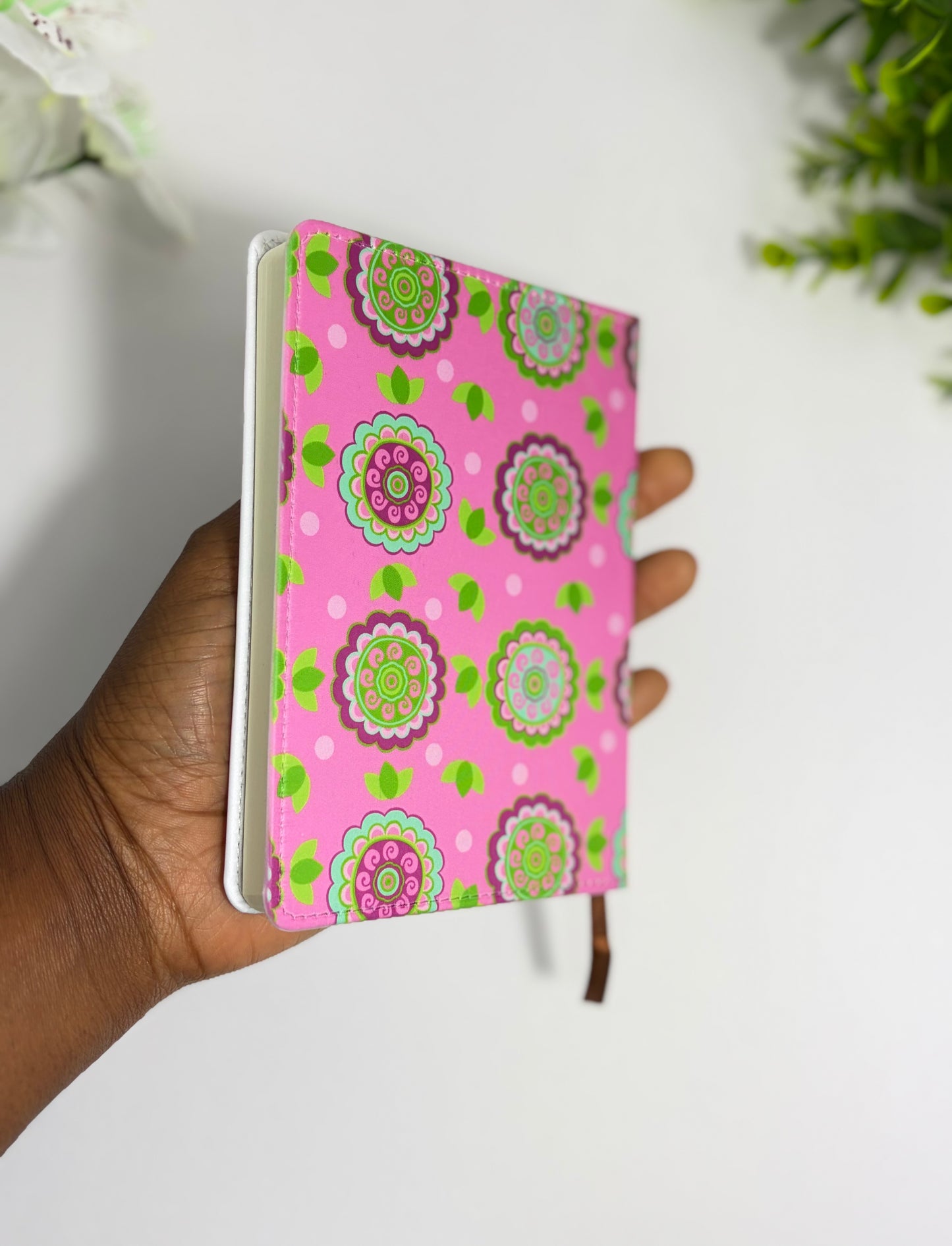 Pink & Green Mudcloth African Print Notebook – Personalized A6 Pocket Size