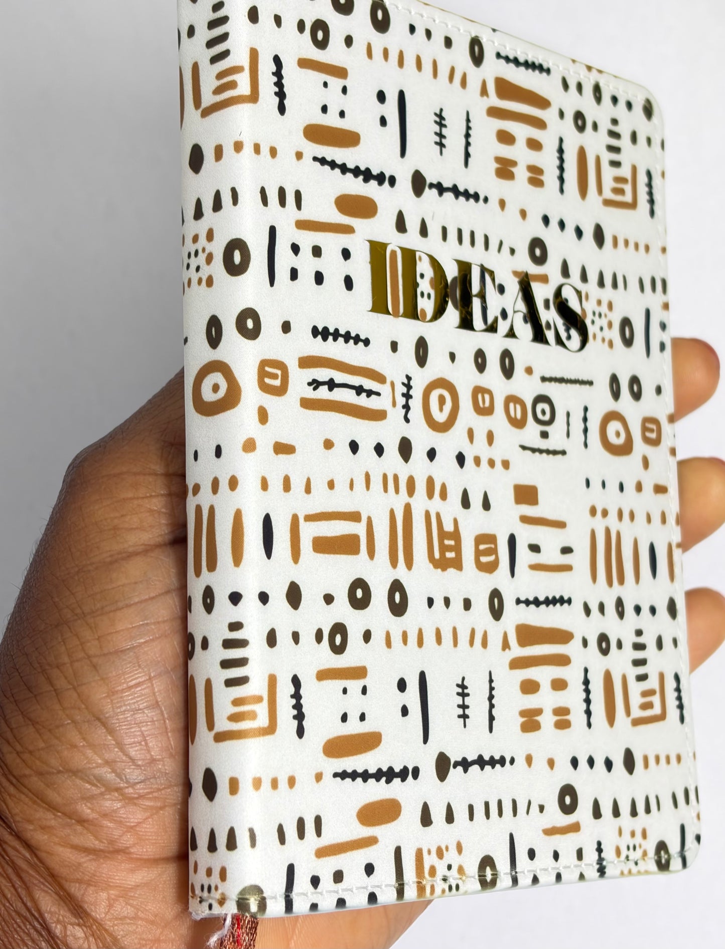Brown & Black Mudcloth Shapes African Print Notebook – Personalized A6 Pocket Size