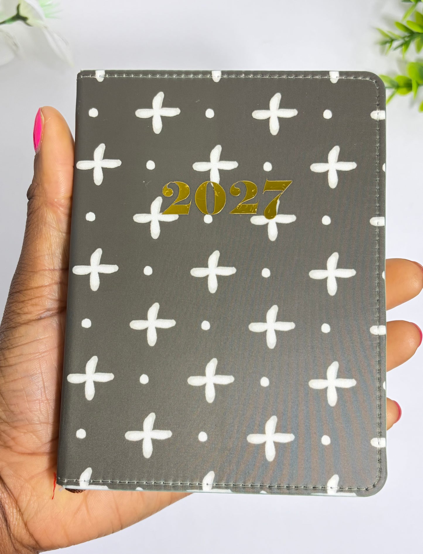 Brown & Cream Crosses Mudcloth African Print Notebook – Personalized A6 Pocket Size