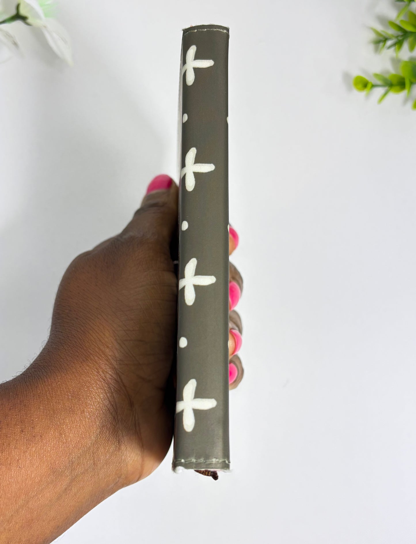 Brown & Cream Crosses Mudcloth African Print Notebook – Personalized A6 Pocket Size