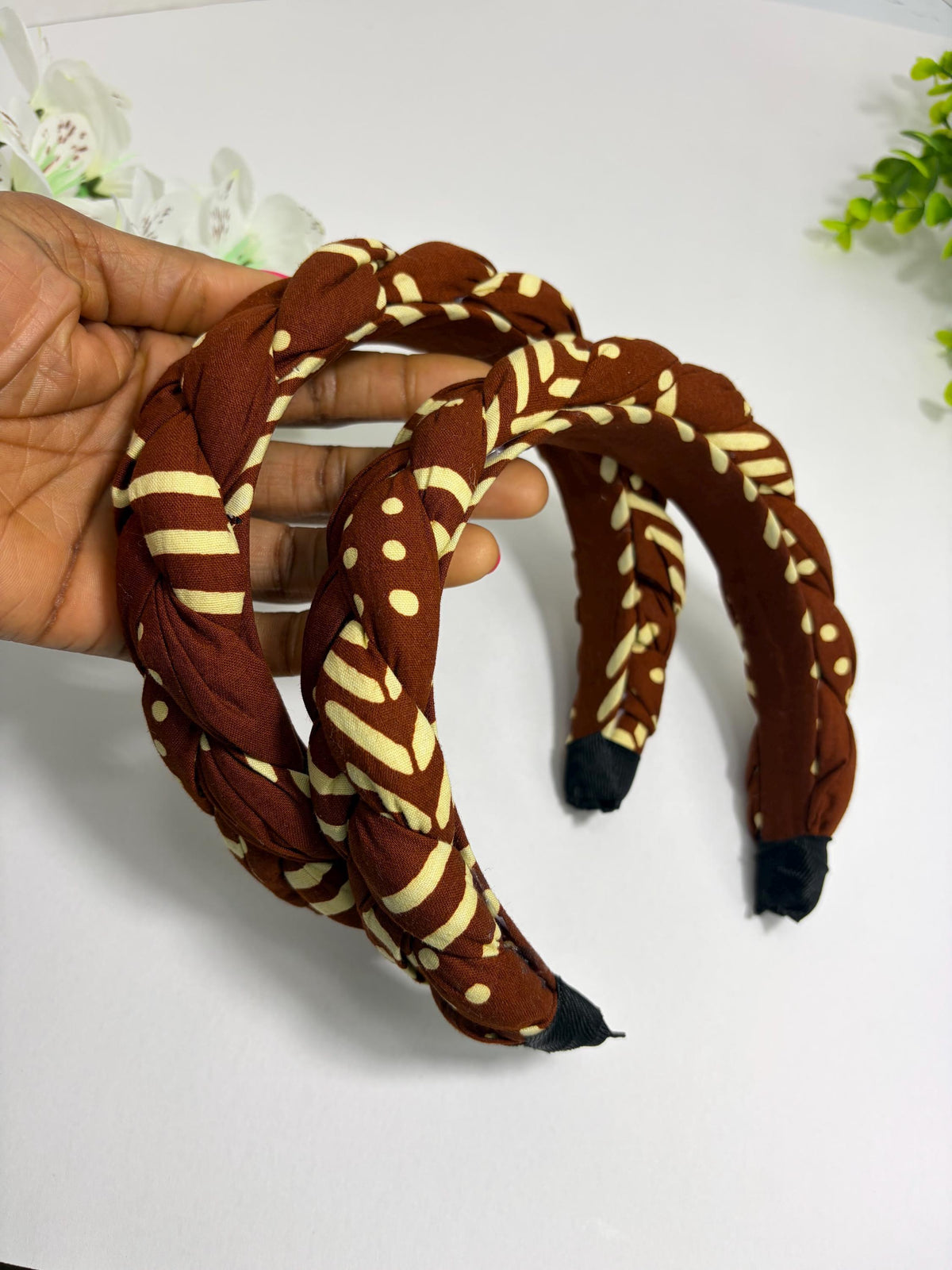 Mudcloth African Print Braided Headband, Ankara Headband for Girls