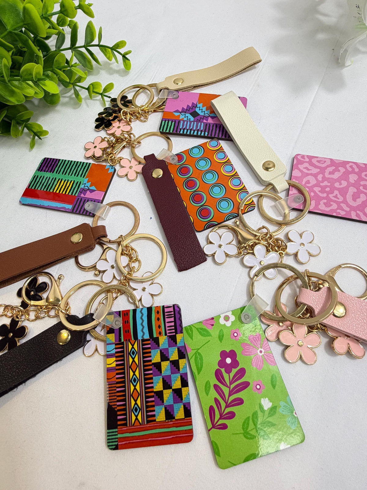 Personalized African Print Keychain, Custom Name Keyring, Cute Bag Charm, Afrocentric Gift for Her