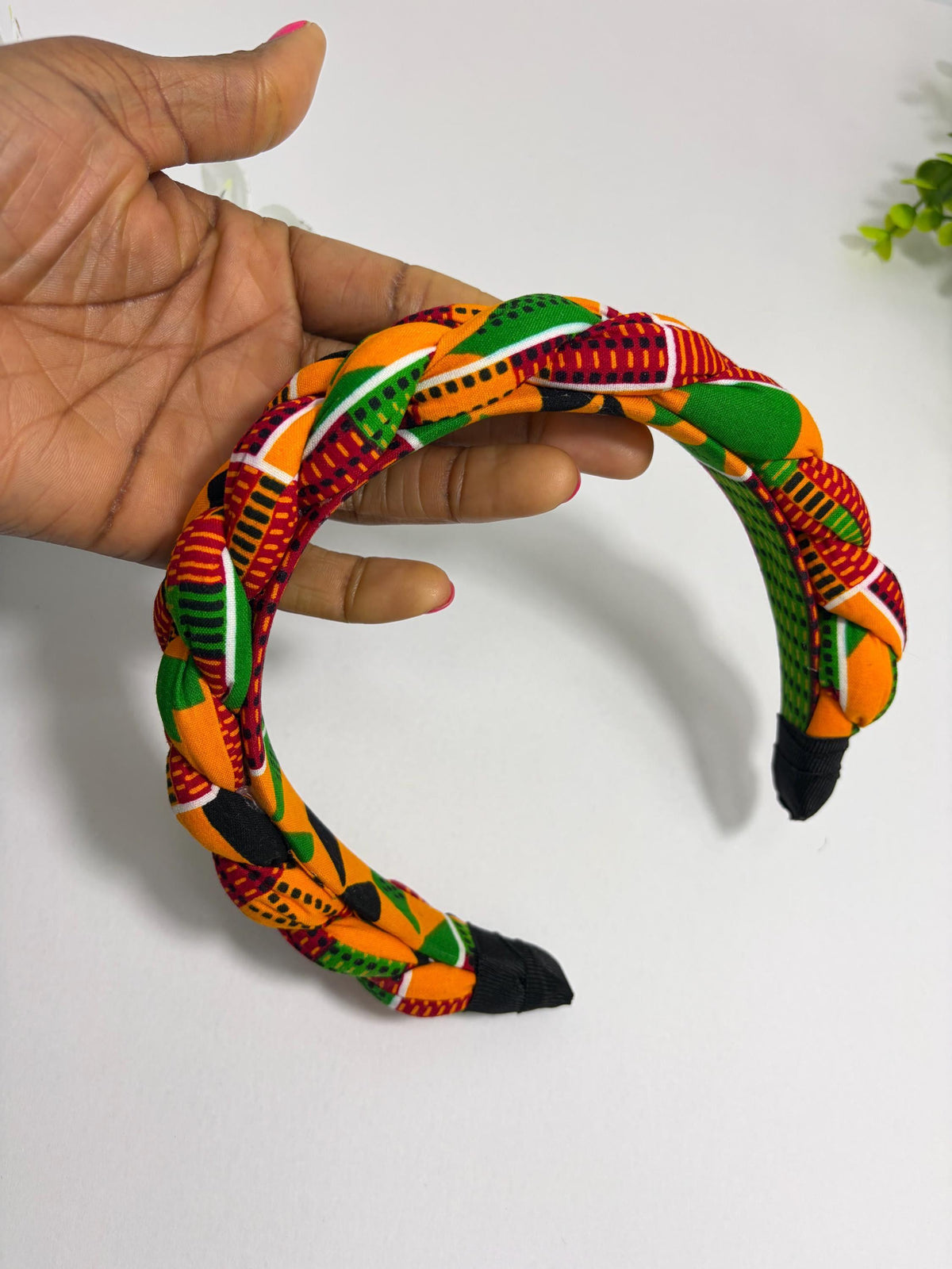 Kente African Print Braided Headband, Ankara Headband for Girls