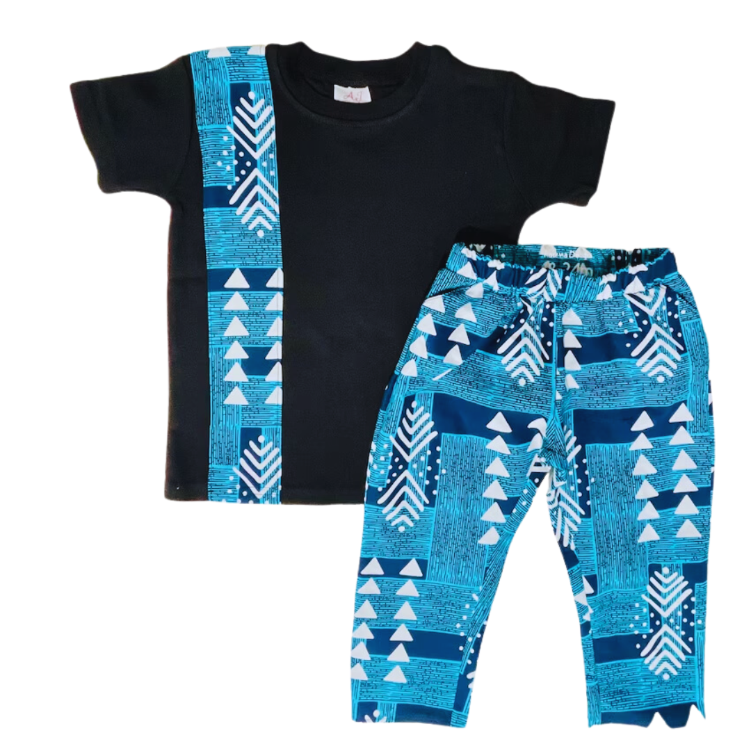 African print pants plus matching t-shirt for kids