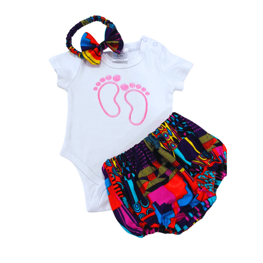 African print bummies outfit for girls