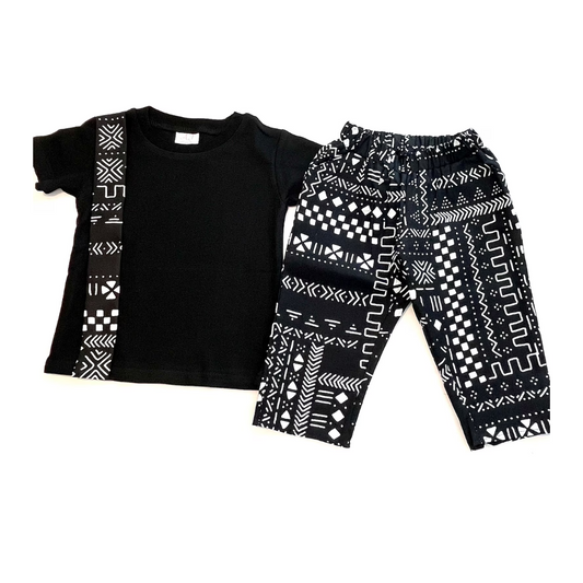 African print pants plus matching t-shirt for kids