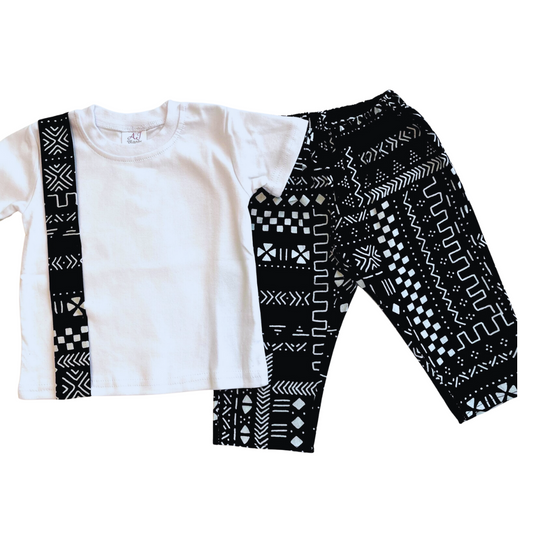 African print pants plus matching t-shirt for kids