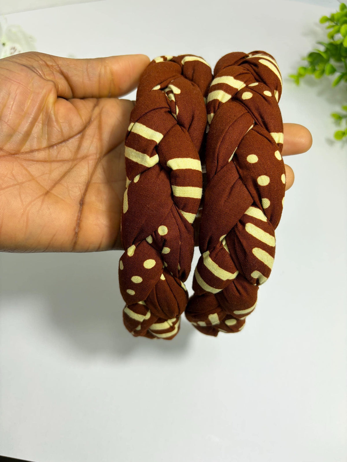 Mudcloth African Print Braided Headband, Ankara Headband for Girls