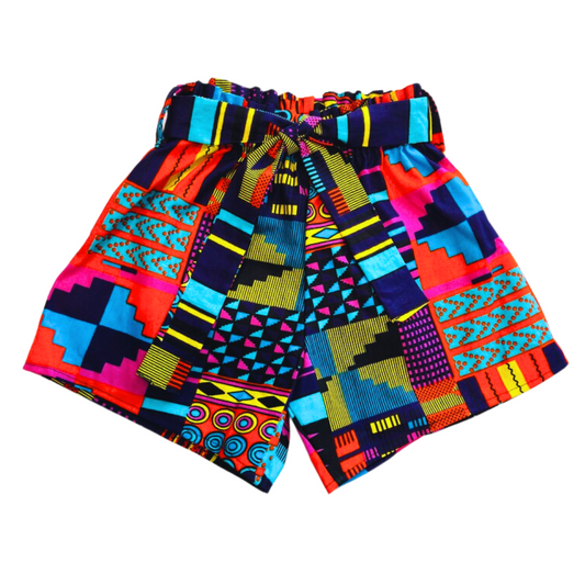 African print shorts for girls