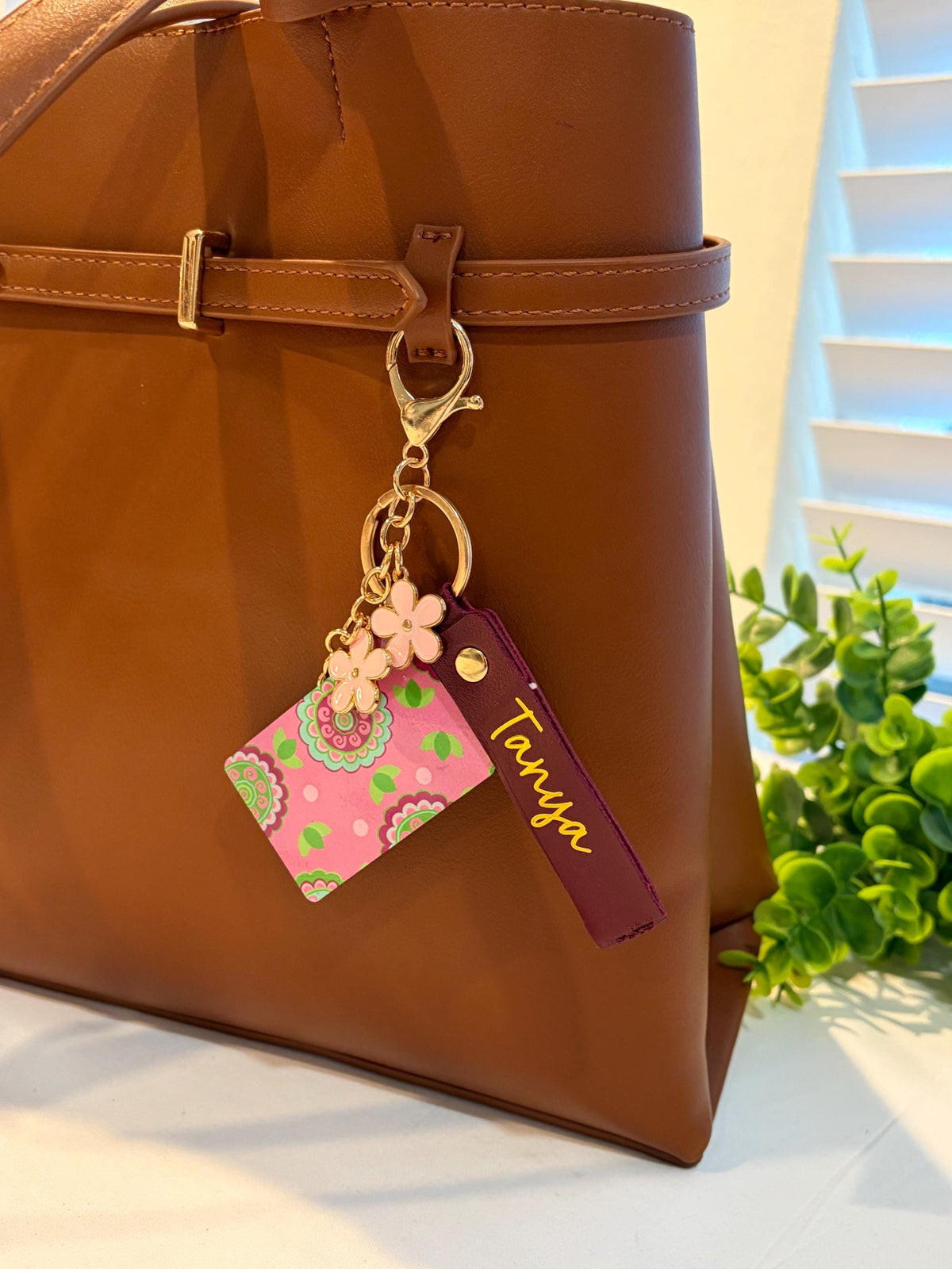 Personalized African Print Keychain, Custom Name Keyring, Cute Bag Charm, Afrocentric Gift for Her