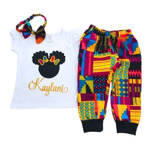 Pants outfit in purple African print ankara for girls