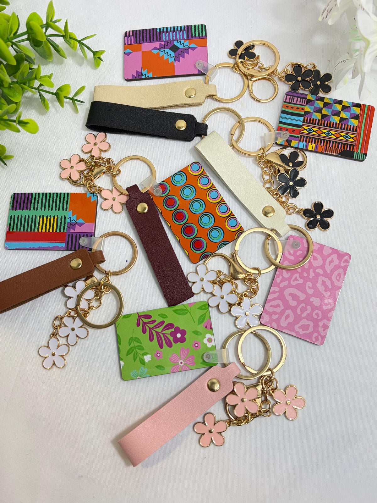 Personalized African Print Keychain, Custom Name Keyring, Cute Bag Charm, Afrocentric Gift for Her