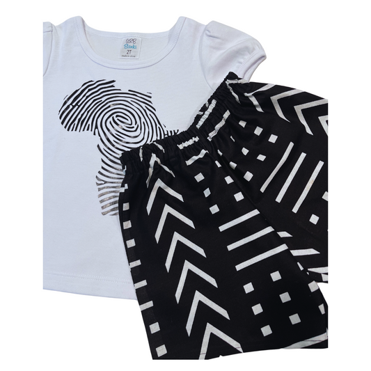 African print shorts outfit for girls