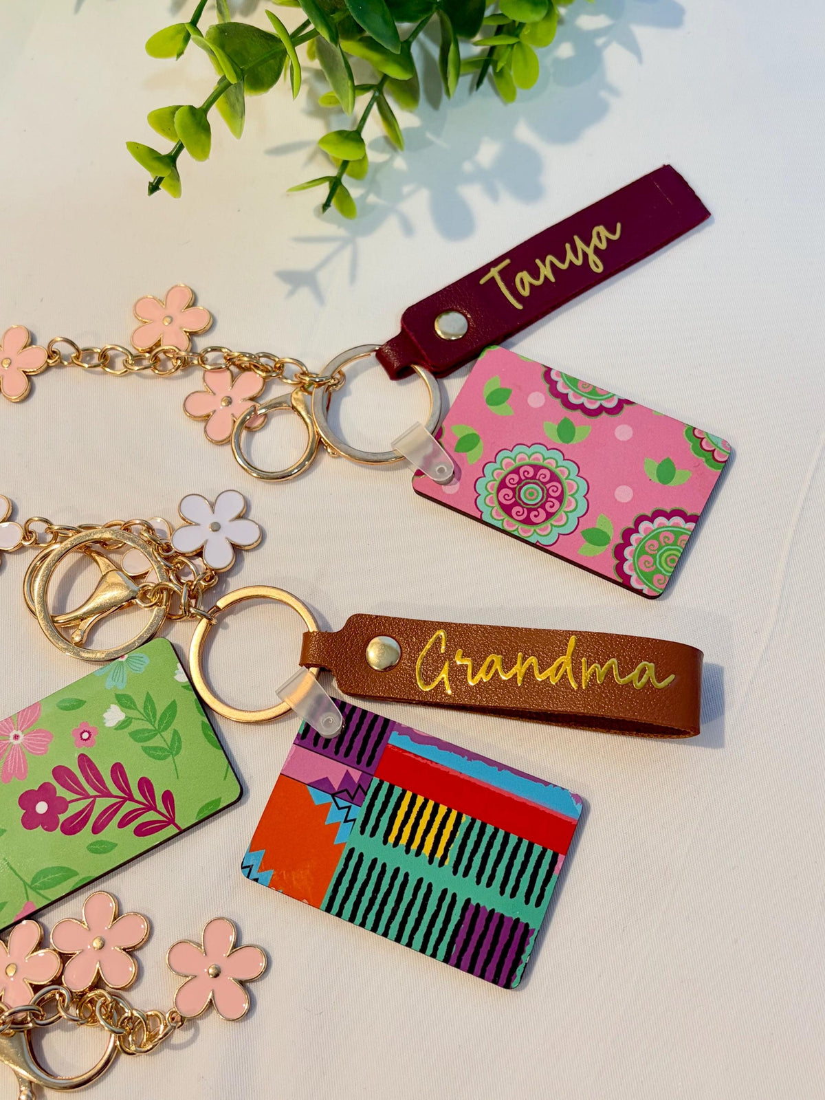 Personalized African Print Keychain, Custom Name Keyring, Cute Bag Charm, Afrocentric Gift for Her