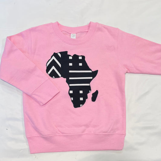 Adult and Kids Sweatshirt with African map in ankara fabric