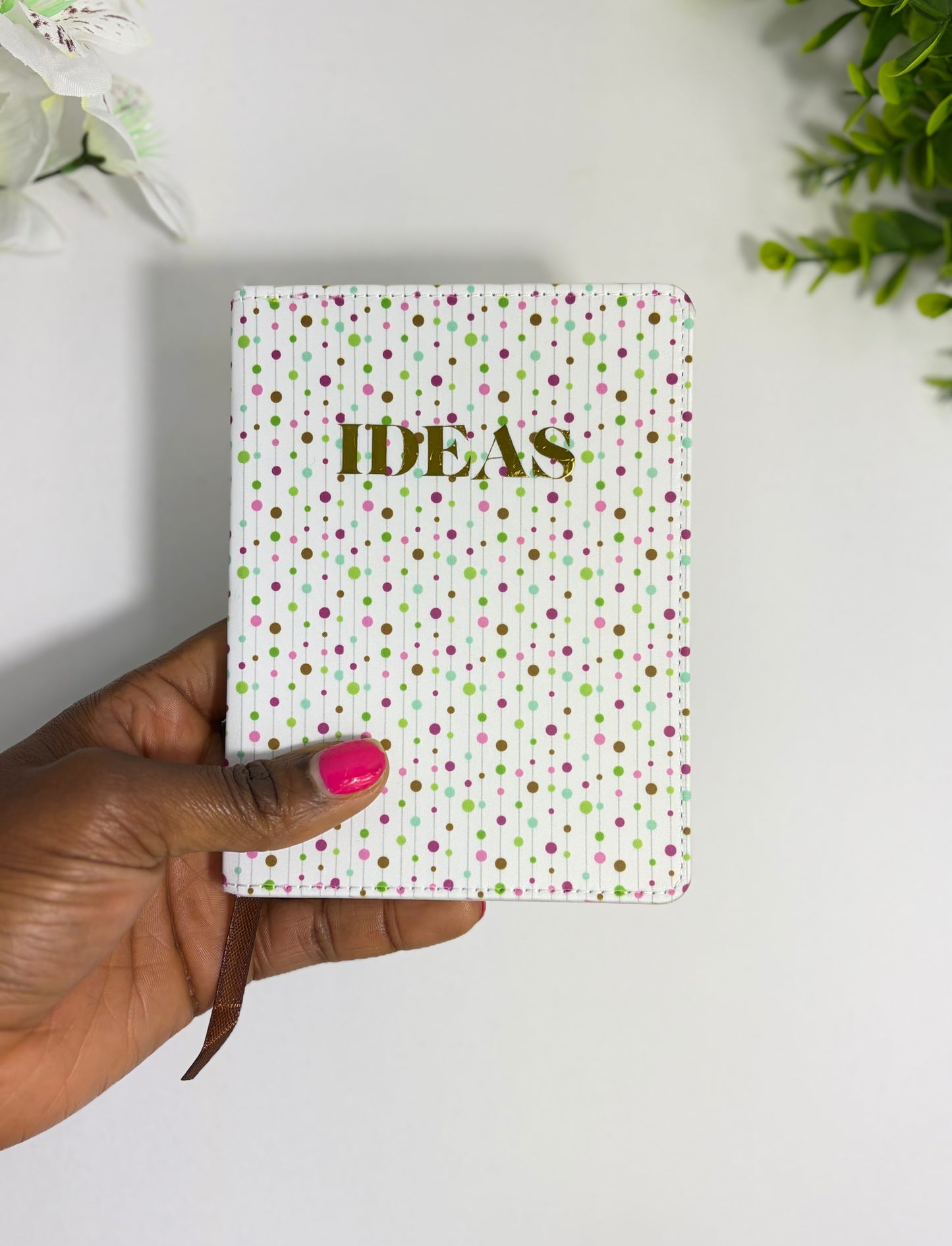 Pink & Green Circles African Print Notebook – Personalized A6 Pocket Size