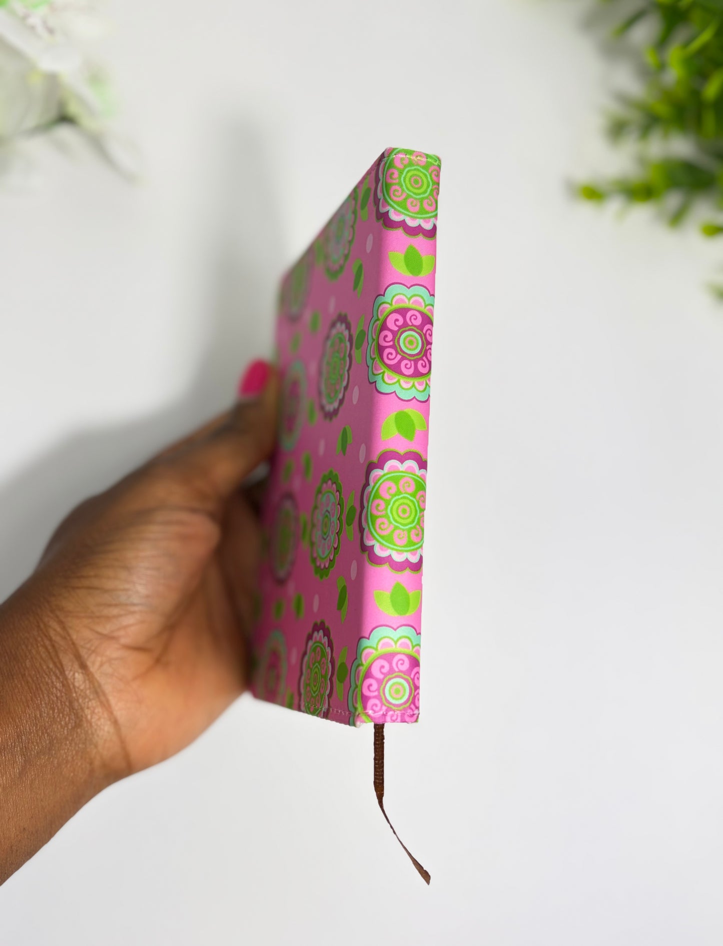 Pink & Green Mudcloth African Print Notebook – Personalized A6 Pocket Size