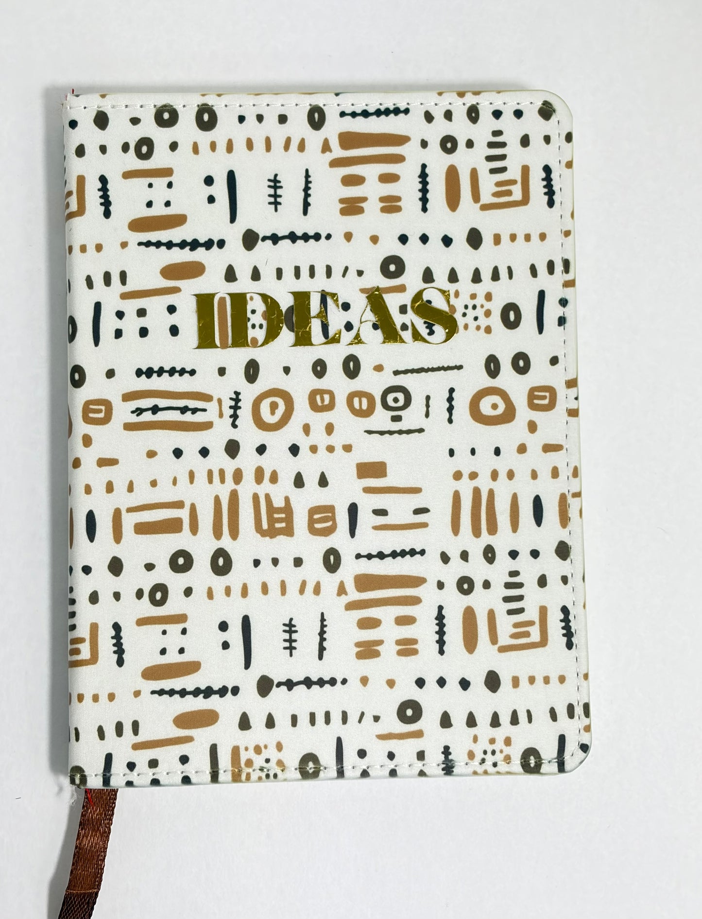 Brown & Black Mudcloth Shapes African Print Notebook – Personalized A6 Pocket Size