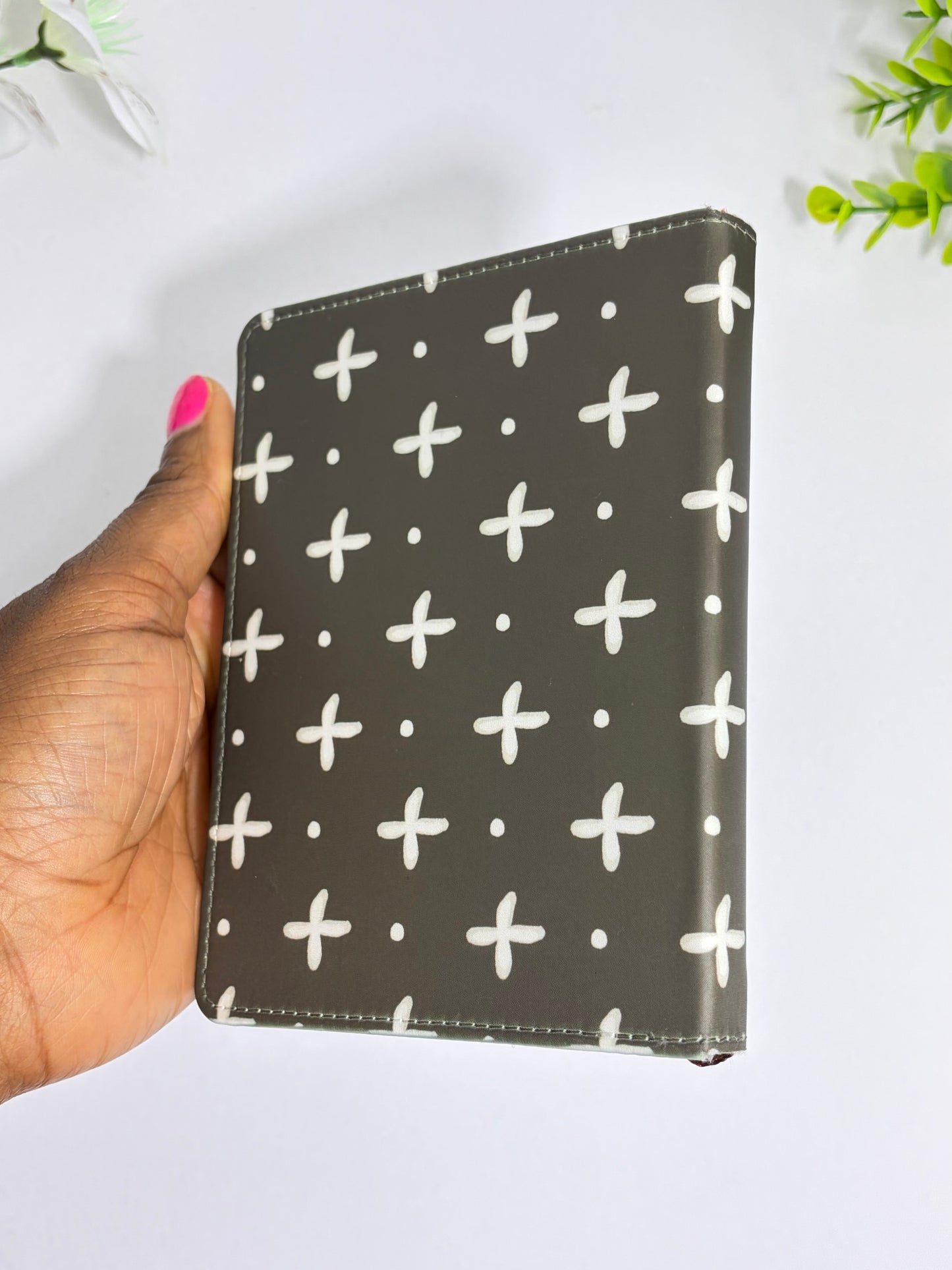 Brown & Cream Crosses Mudcloth African Print Notebook – Personalized A6 Pocket Size