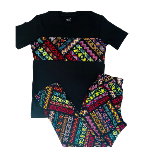 African print pants plus matching t-shirt for kids