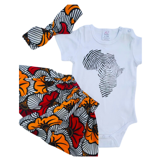 African print ankara skirt and t-shirt set