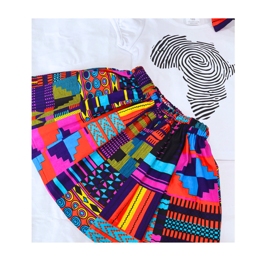 African print ankara skirt and t-shirt set