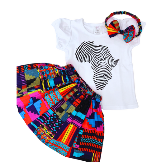 African print ankara skirt and t-shirt set