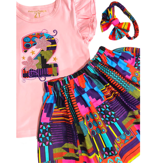 African print ankara skirt and t-shirt set