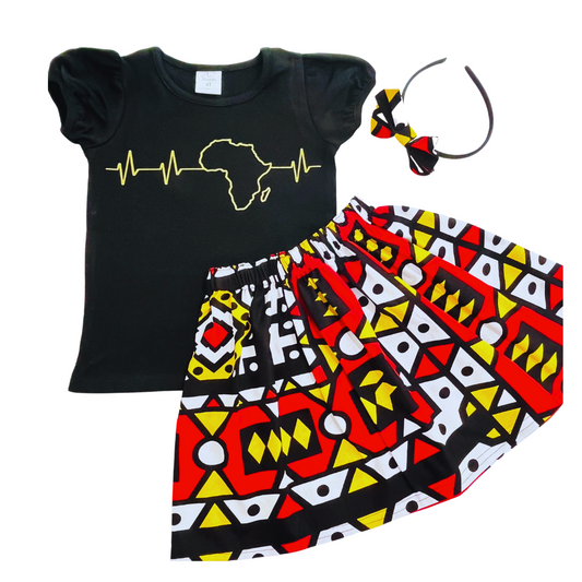 African print ankara skirt and t-shirt set