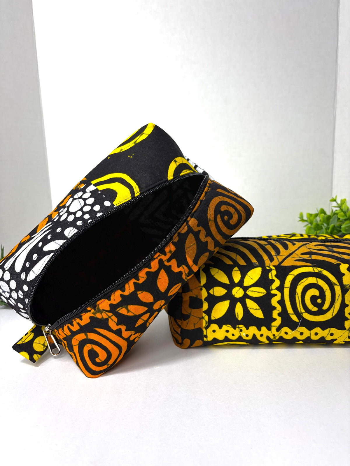 Makeup Bag, Ankara Pattern Cosmetic Pouch, African Print Travel Gift Set
