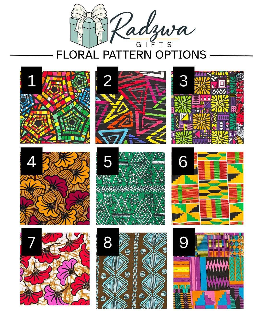a bunch of different patterns on a white background