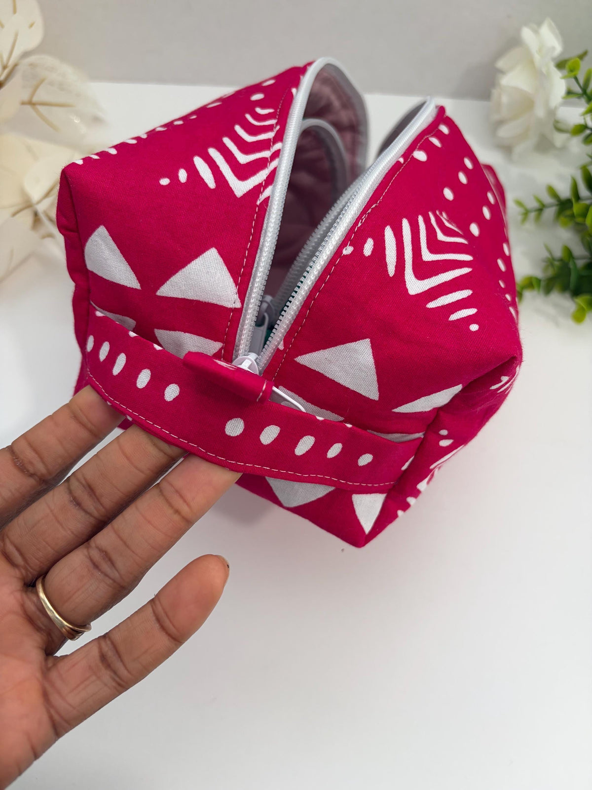 Makeup Bag, Ankara Pattern Cosmetic Pouch, African Print Travel Gift Set