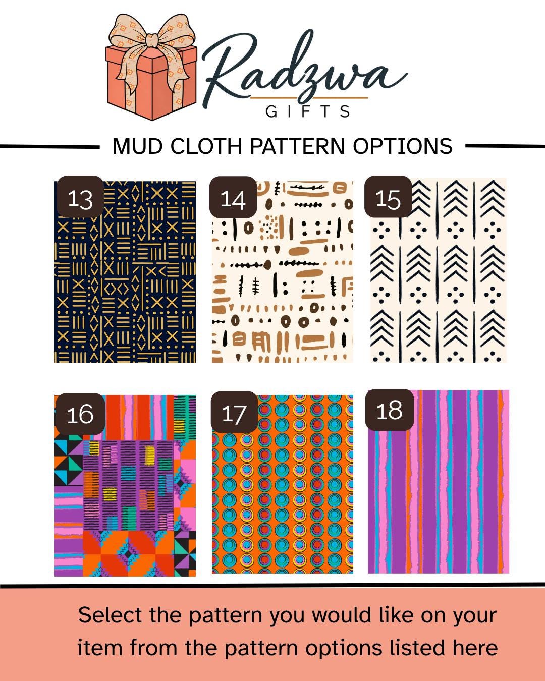 Mud cloth pattern options