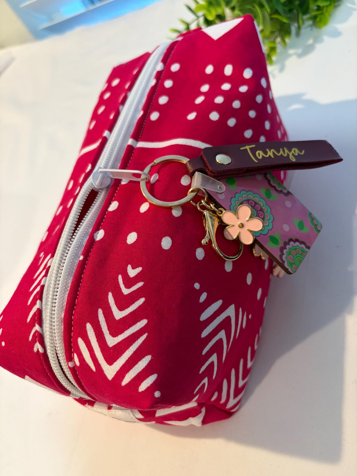 Personalized African Print Keychain, Custom Name Keyring, Cute Bag Charm, Afrocentric Gift for Her