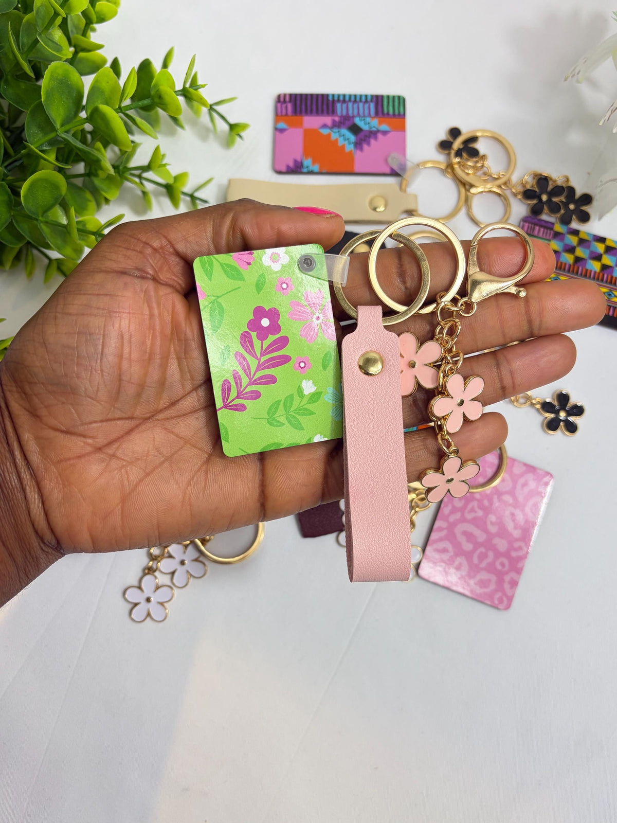 Personalized African Print Keychain, Custom Name Keyring, Cute Bag Charm, Afrocentric Gift for Her