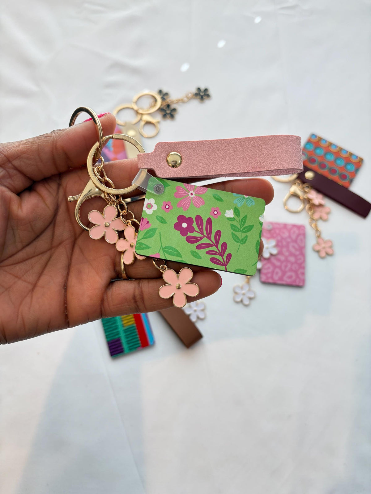 Personalized African Print Keychain, Custom Name Keyring, Cute Bag Charm, Afrocentric Gift for Her