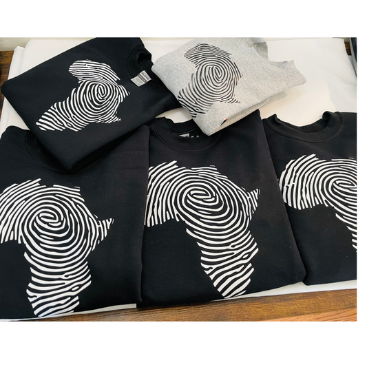 Adult and Kids Sweatshirt with African fingerprint map