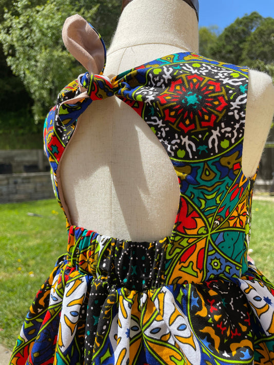Multicolor African print ankara dress for girls