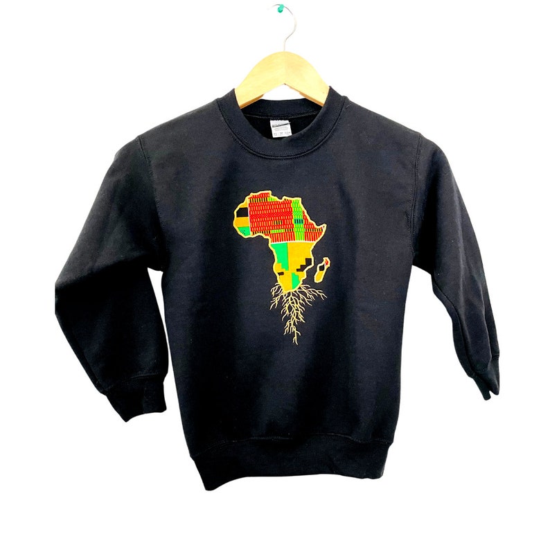 Adult and Kids Sweatshirt with African roots map in ankara fabric